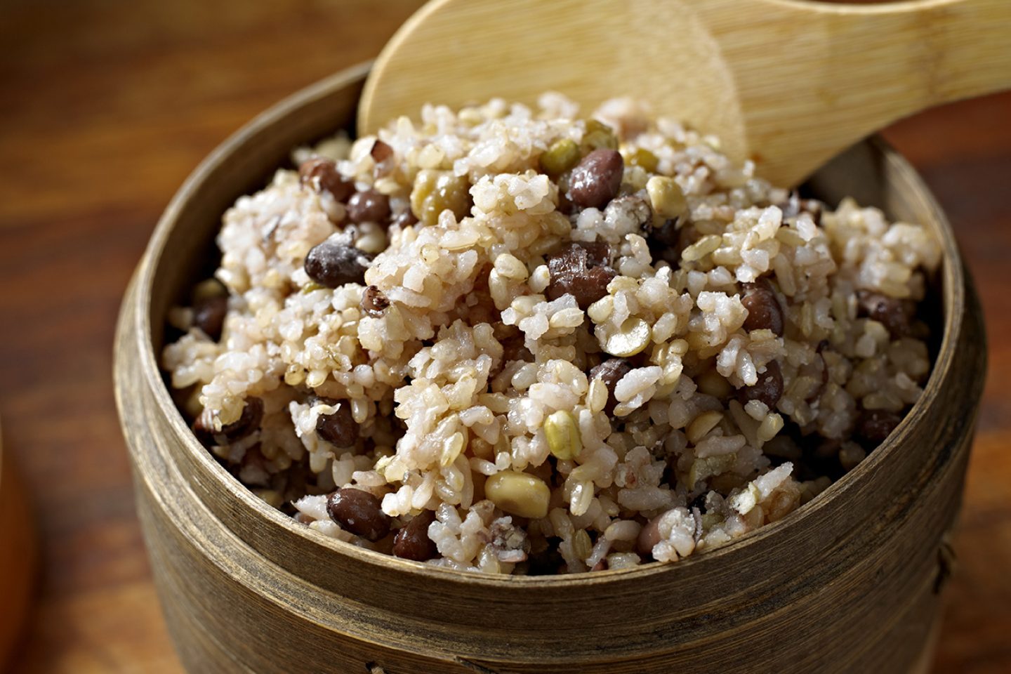 Brown Rice Cooked with Beans.